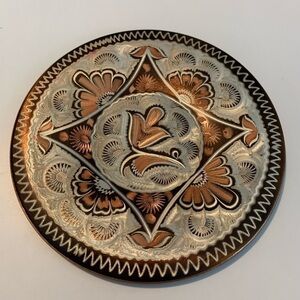 MCM Vintage Aydin Turkish Copper Metal Etched Artisan Boho Retro 80s Wall Art